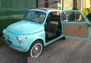 FIAT 500 1973 gris clair