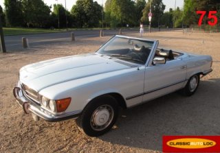 MERCEDES 450 SL 1973 BLEU PASTEL