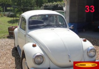 VW COCCINELLE 1972 BLANC CASSE