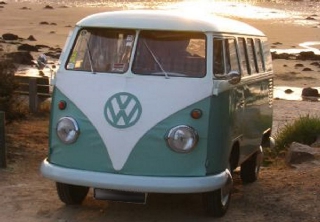 Volkswagen Combi 1962 vert et blanc