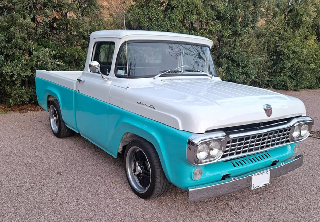 Ford F100 1958 Blanc et bleu