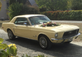Location Ford MUSTANG 1968 JAUNE PALE
