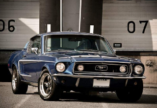 Ford Mustang fasback 1968 Bleu
