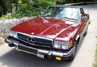 Mercedes Benz 380 SL 1985 Bordeaux