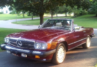 Mercedes Benz 560 SL 1989 Bordeaux